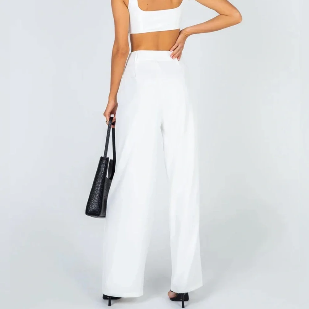 Princess Polly | NWT HUXLEY White Wide Leg Bottoms - Picture 2 of 8